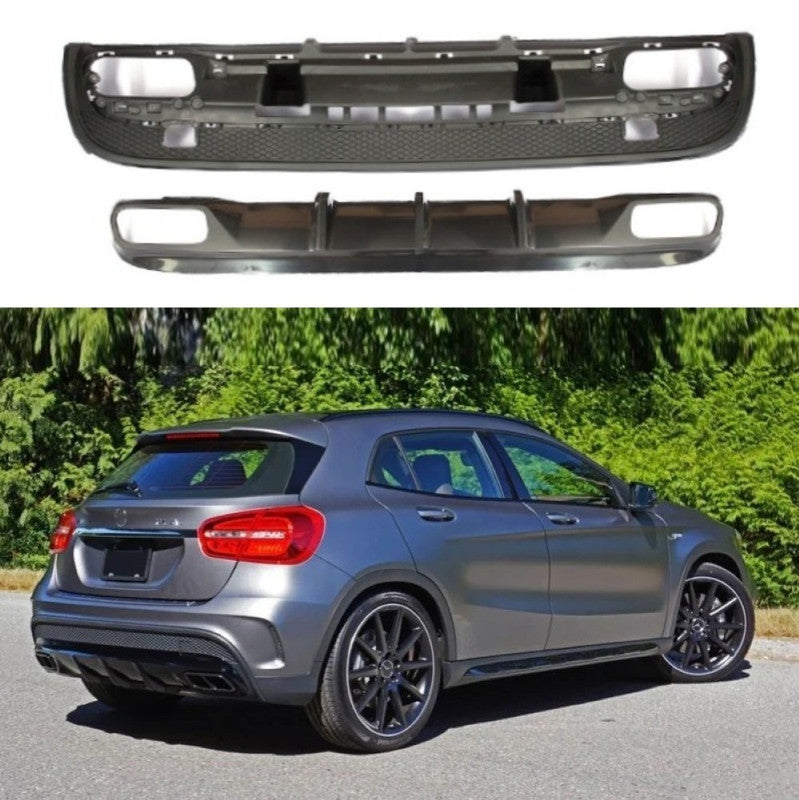 Car Craft Compatible With Mercedes Benz Gla W156 X156 2014-2019 Upgrade Facelift Convert To Gla45 Amg Rear After Lip Diffuser CC-9670 - CAR CRAFT INDIA