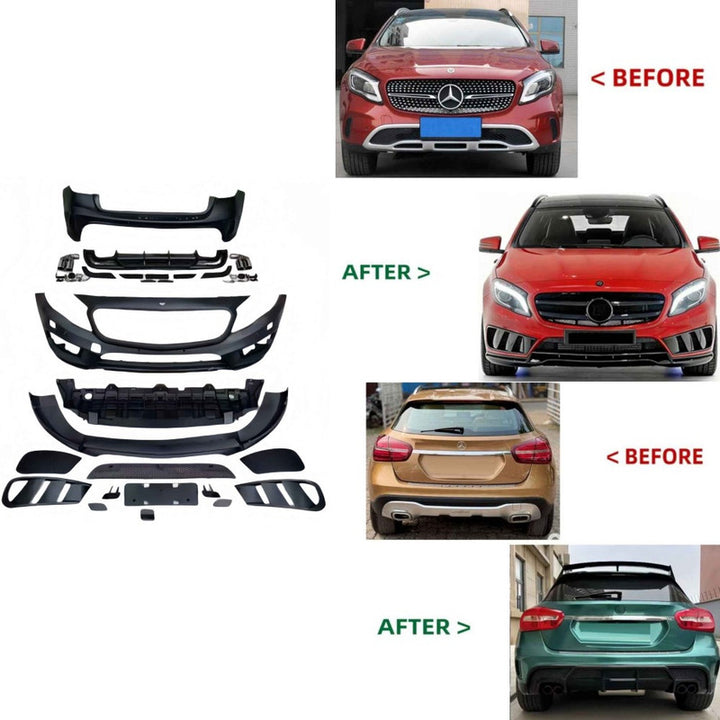 Car Craft Compatible With Mercedes Benz Gla Class W156 X156 2014-2019 Upgrade Facelift Convert To Amg Brabus Bbs Bodykit Front Rear Bumper Grill Skirt Trim Diffuser Exhaust Pipe Tip