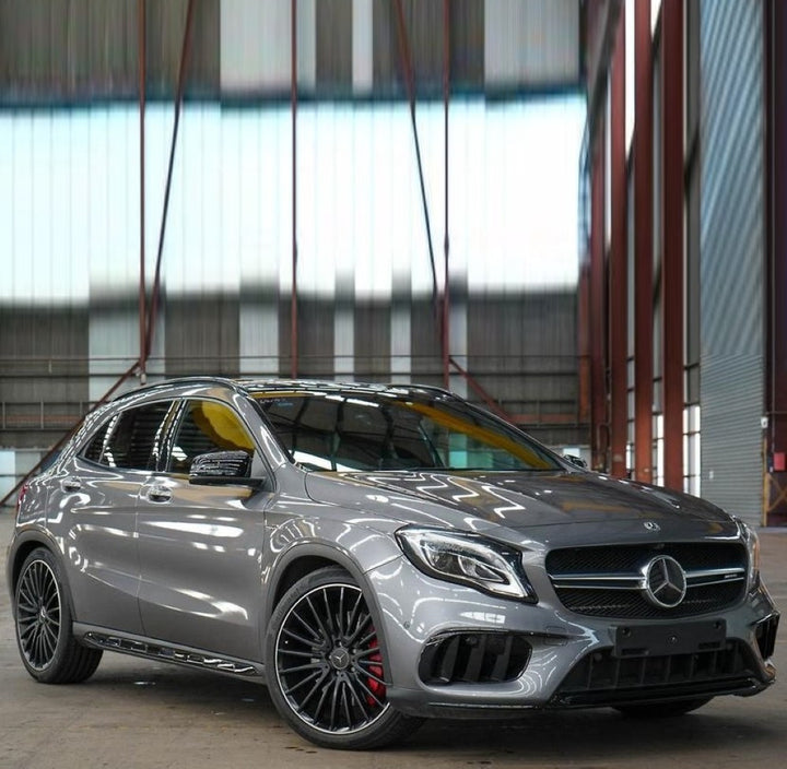 Car Craft Compatible With Mercedes Benz Gla W156 X156 Lci 2017-2020 Front Bumper Show Grill Amg Silver Amg45