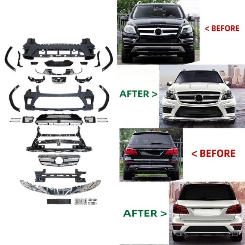 Car Craft Compatible With Mercedes Benz Gl W166 X166 2013-2015 Upgrade Conversion Bodykit GLS63 GL63 Amg Bumper Grill Wheel Arch Side Trims - CAR CRAFT INDIA