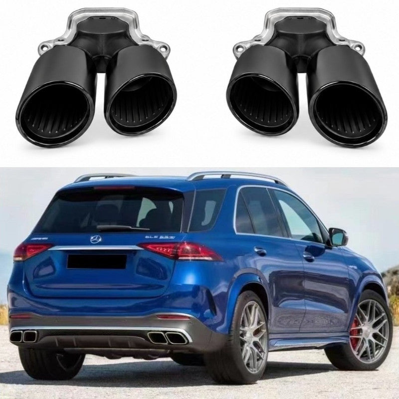 Car Craft Compatible With Mercedes Benz Gle W167 2019-2024 Upgrade Convert To Gle63 Amg Bodykit Rear After Bumper Diffuser Exhaust Pipe Tip Black Round Gc W167-016 Bl
