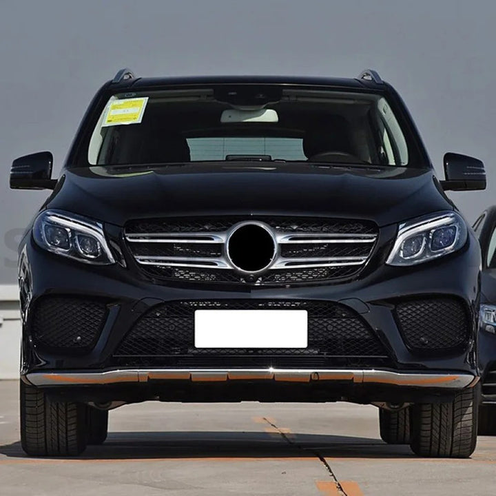 Car Craft Compatible With Mercedes Benz Gle W166 2016-2019 Upgrade Front Bumper Amg Show Grill Amg Silver 2 Gc CC-9608
