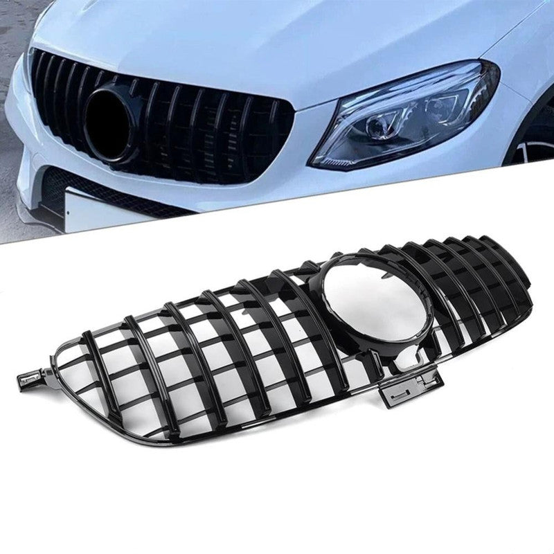 Car Craft Compatible With Mercedes Benz Gle W166 2016-2019 Upgrade Front Bumper Amg Show Grill Gtr Black Gc CC-9603