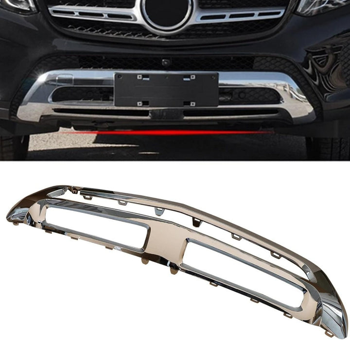 Car Craft Compatible With Mercedes Benz Gls Class W166 X166 2016-2019 Front Bumper Lower Moulding Chrome Trim Center Guard Frame 1668852138 A1668852138 Mb1044141
