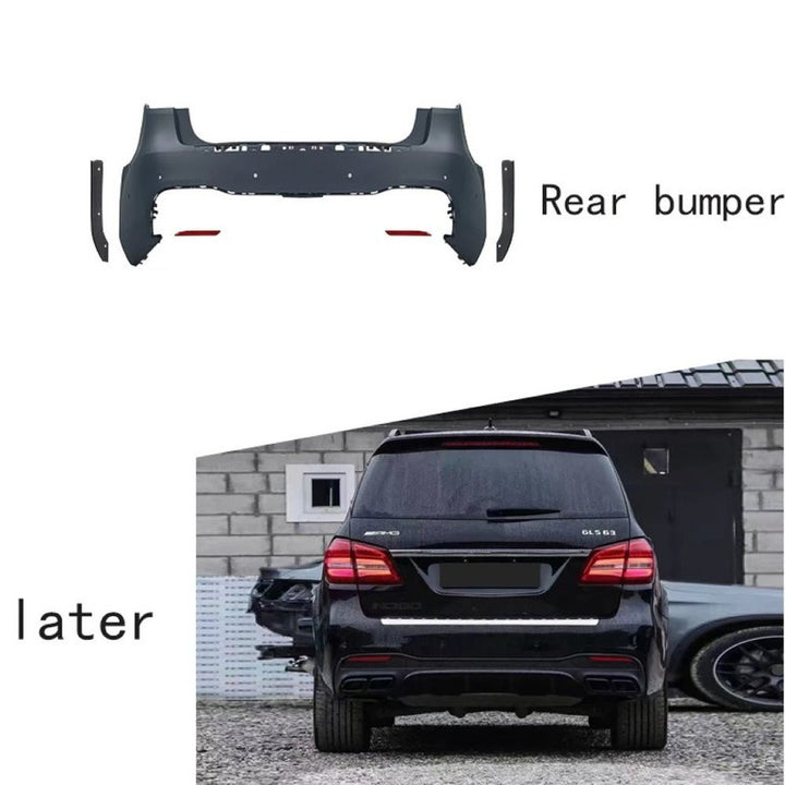 Car Craft Compatible With Mercedes Benz Gls W166 X166 2016-2019 Rear Bumper Upgrade Convert To Amg Gls63 Amg Bumper Bodykit Gc X166-005