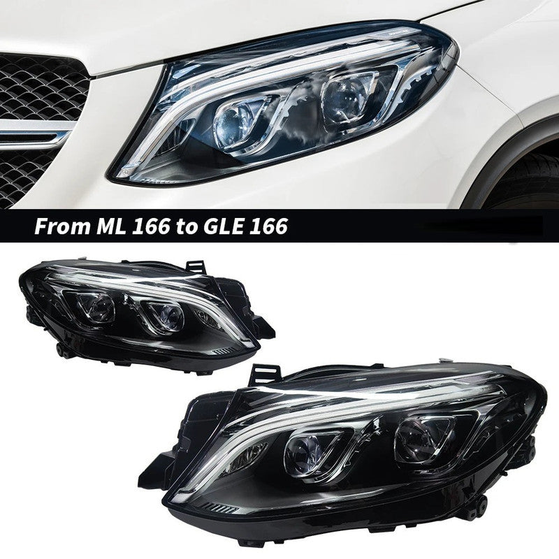 Car Craft Compatible With Mercedes Benz Ml W166 2012-2015 Car Front Upgraded Head Light Lamp Xenon Headlight Retrofit Upgrade Modified Led Drl Hid Gle Style W166-010 Gc