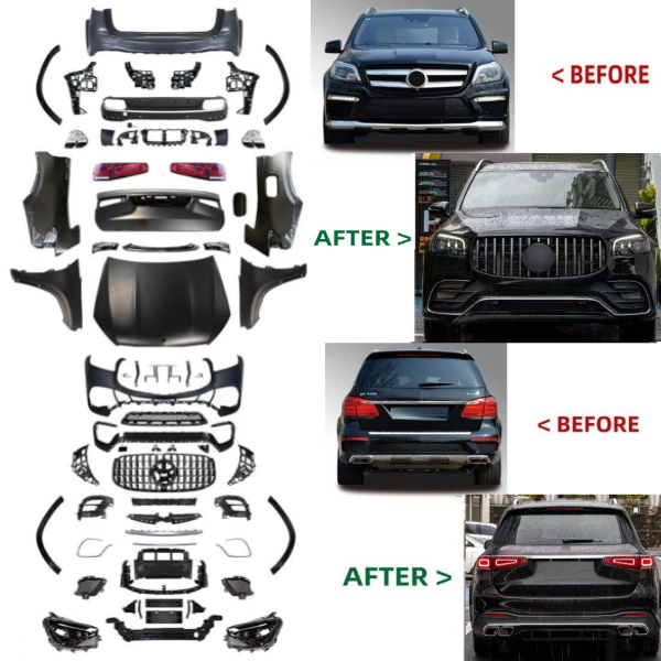 Car Craft Compatible With Mercedes Gl Gls W166 X166 2012-2016 Upgrade Facelift Convert To Gls W167 X167 2024 Gls63 Amg Amg63 Kit Bumper Grill Headlight Taillight Trunk Fender Bodykit - CAR CRAFT INDIA