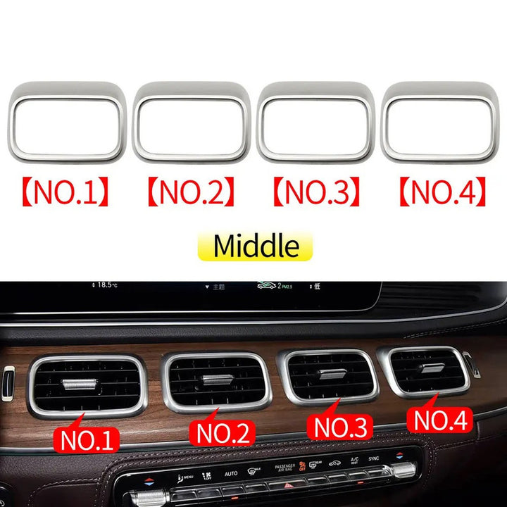 Car Craft Compatible With Mercedes Benz Gle Gls Class W167 X167 2019-2026 Car Front Ac Air Conditioner Vent Grille Outlet Trim Cover Frame Middle No 2 1676802402-2