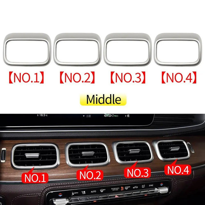 Car Craft Compatible With Mercedes Benz Gle Gls Class W167 X167 2019-2026 Car Front Ac Air Conditioner Vent Grille Outlet Trim Cover Frame Middle No 4 1676802402-4