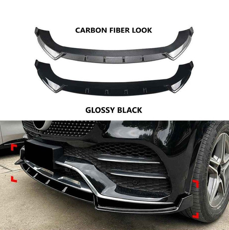 Car Craft Compatible With Mercedes Benz Gle Class W167 X167 C167 2019-2023 Amg Line Front Bumper Lip Splitter Skirts Zst-1083 Cf Carbon Fiber Look - CAR CRAFT INDIA