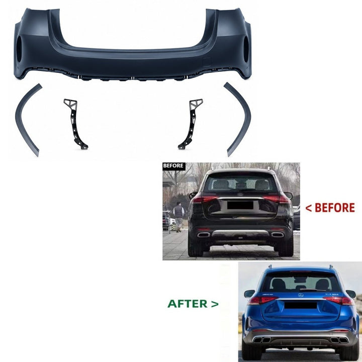 Car Craft Compatible With Mercedes Benz Gle C167 Coupe W167 2019-2024 Upgrade Convert To Gle63 Amg Bodykit Rear Bumper Skirt Trim Gc W167-004