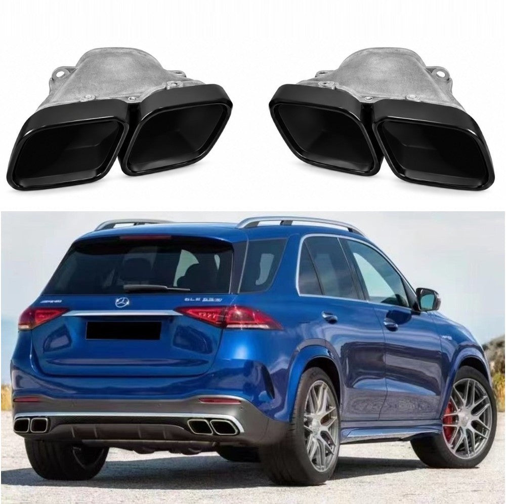 Car Craft Compatible With Mercedes Benz Gle W167 2019-2024 Upgrade Convert To Gle63 Amg Bodykit Rear After Bumper Diffuser Exhaust Pipe Tip Black Gc W167-010 Bl