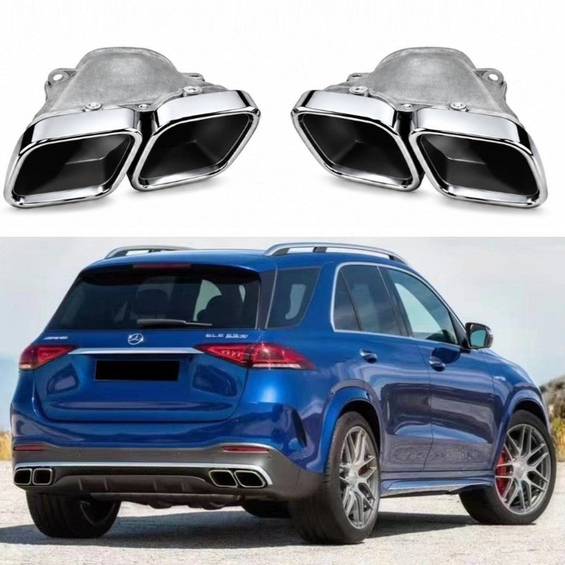 Car Craft Compatible With Mercedes Benz Gle W167 2019-2024 Upgrade Convert To Gle63 Amg Bodykit Rear After Bumper Diffuser Exhaust Pipe Tip Silver Gc W167-010 Sl