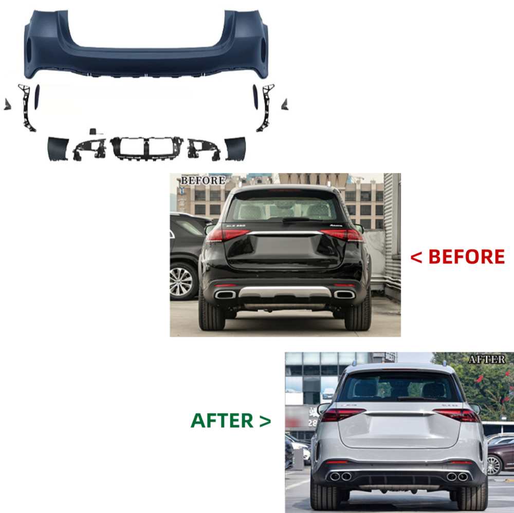 Car Craft Compatible With Mercedes Benz Gle W167 2019-2024 Upgrade Convert To Gle53 Amg Bodykit Rear Bumper Skirt Trim Gc W167-027