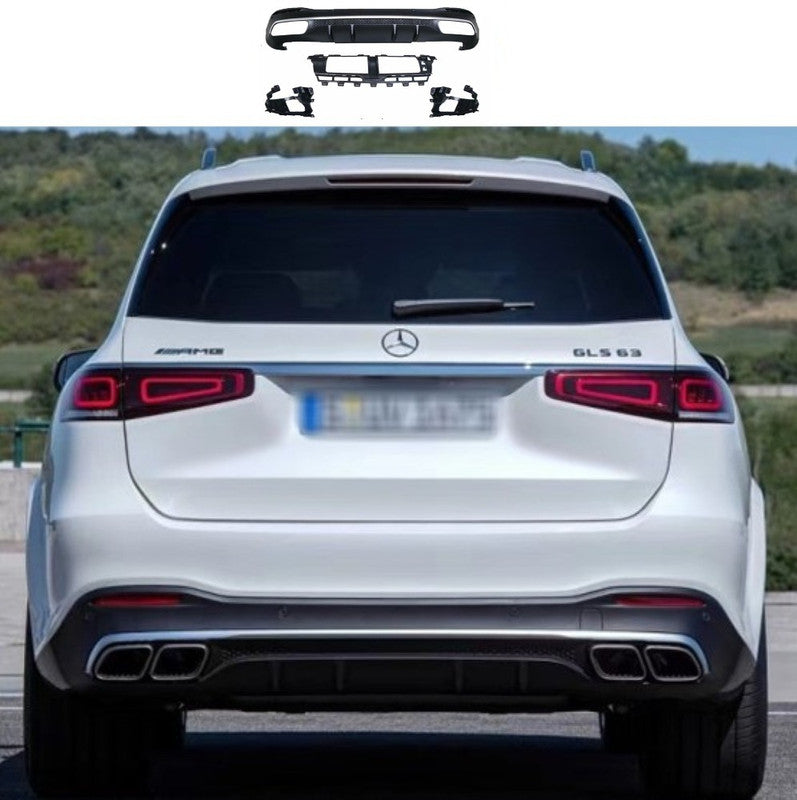Car Craft Compatible With Mercedes Benz Gls W167 X167 2019-2025 Amg Rear Bumper Upgrade Convert To E63 Amg After Rear Lip Diffuser Black Gc X167-004 - CAR CRAFT INDIA