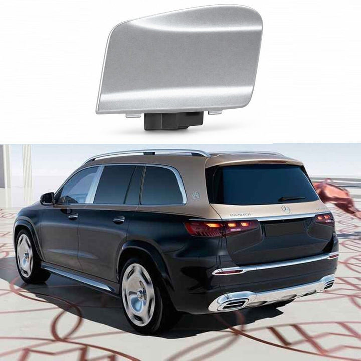 Car Craft Compatible With Mercedes Benz Gls W167 X167 2019-2024 Upgrade Facelift Convert To Gls Maybach Style Rear Bumper Tow Towing Cover Chrome Silver