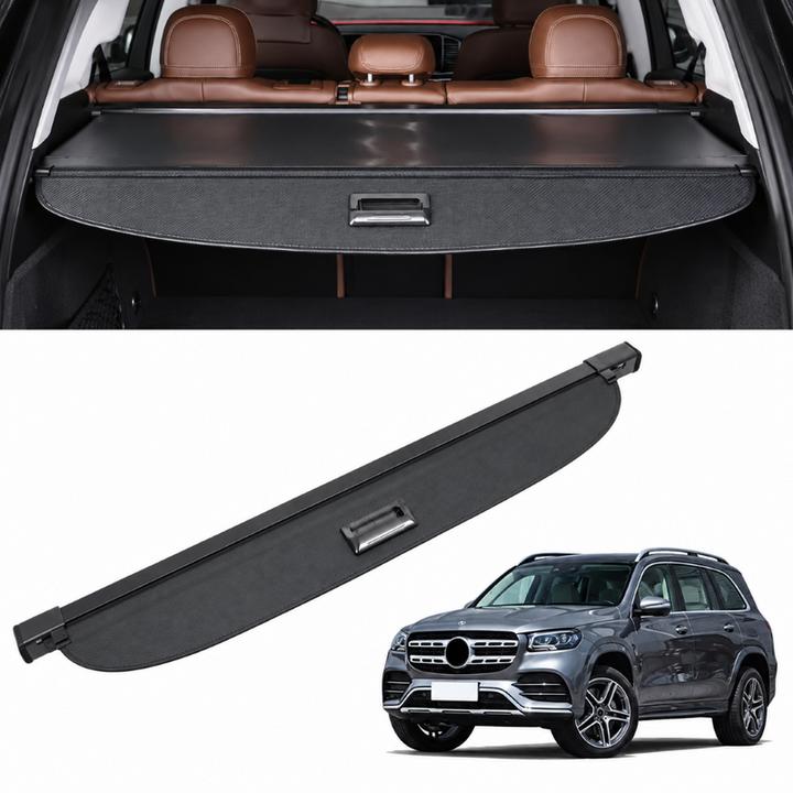 Car Craft Compatible With Mercedes Benz Gls W167 X167 2019-2024 Car Retractable Cargo Cover Interior Trim Rear Parcel Shelf Retractable Luggage Shied Cargo Cover Trunk Parcel Tray Black