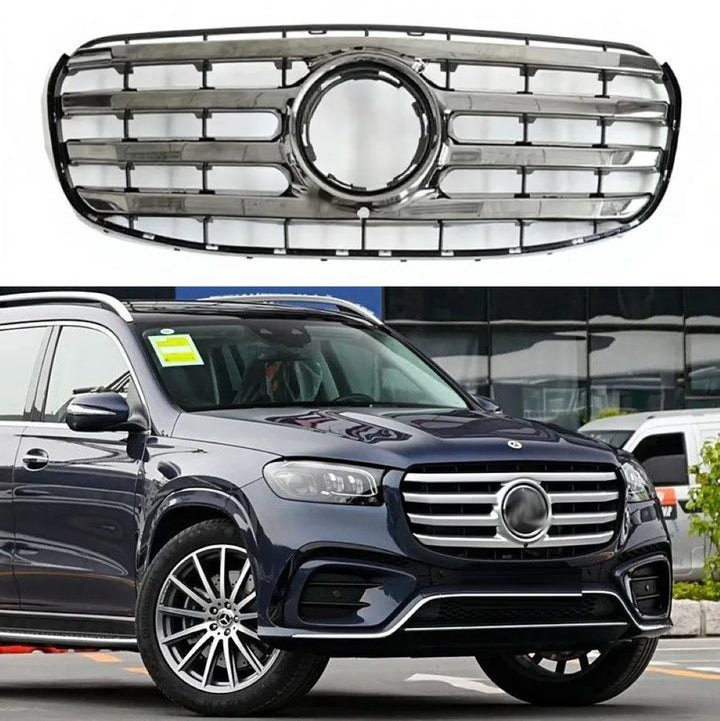 Car Craft Compatible With Mercedes Benz Gls Class W167 X167 2023-2026 Front Bumper Show Grill Standard Silver