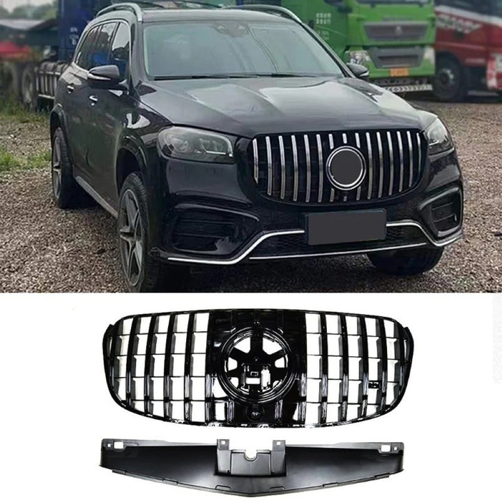 Car Craft Compatible With Mercedes Benz Gls Class W167 X167 2023-2026 Front Bumper Show Grill Standard Gtr Black
