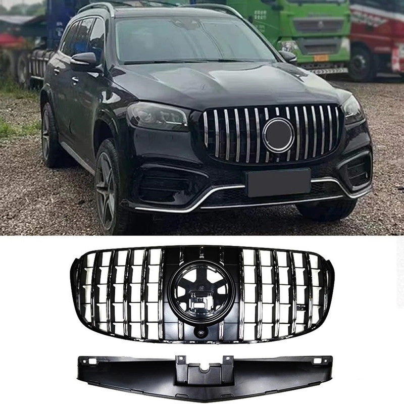 Car Craft Compatible With Mercedes Benz Gls Class W167 X167 2023-2026 Front Bumper Show Grill Standard Gtr Silver