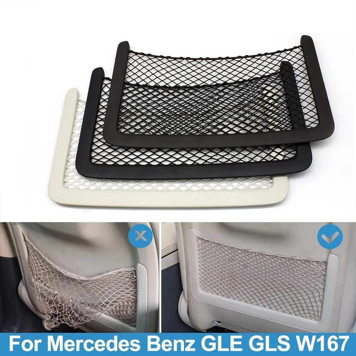 Car Craft Compatible With Mercedes Benz Gle Gls W167 X167 2019-2025 Rear Seat Backrest Storage Pocket Net Cover 16791031028u04 Light Beige