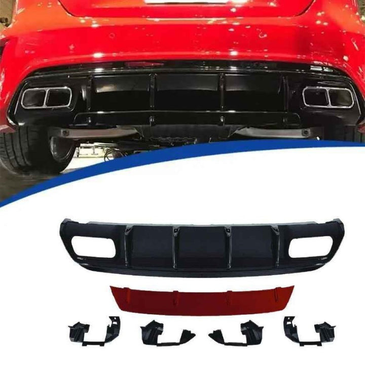 Car Craft Compatible With Mercedes Benz A Class W176 2012-2016 Rear Bumper Upgrade Convert To Amg Amg45 After Rear Lip Diffuser Red W176-010