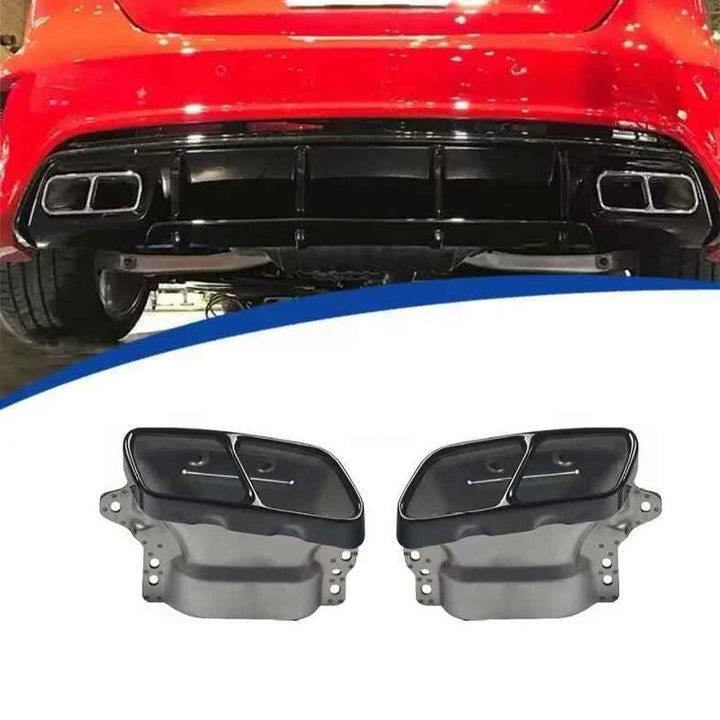 Car Craft Compatible With Mercedes Benz A Class W176 2012-2016 Rear Bumper Upgrade Convert To Amg Amg45 Exhaust Tip Pipe Black W176-012
