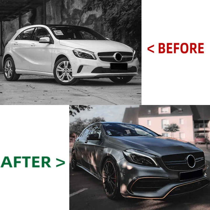 Car Craft Compatible With Mercedes Benz A Class W176 2012-2016 Front Bumper Upgrade Convert To Amg Amg45 Bumper Bodykit GC W176-005