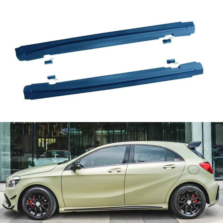 Car Craft Compatible With Mercedes Benz A Class W176 2012-2016 Side Skirt Splitter Running Board Upgrade Convert To Amg Amg45 Side Skirt GC W176-008