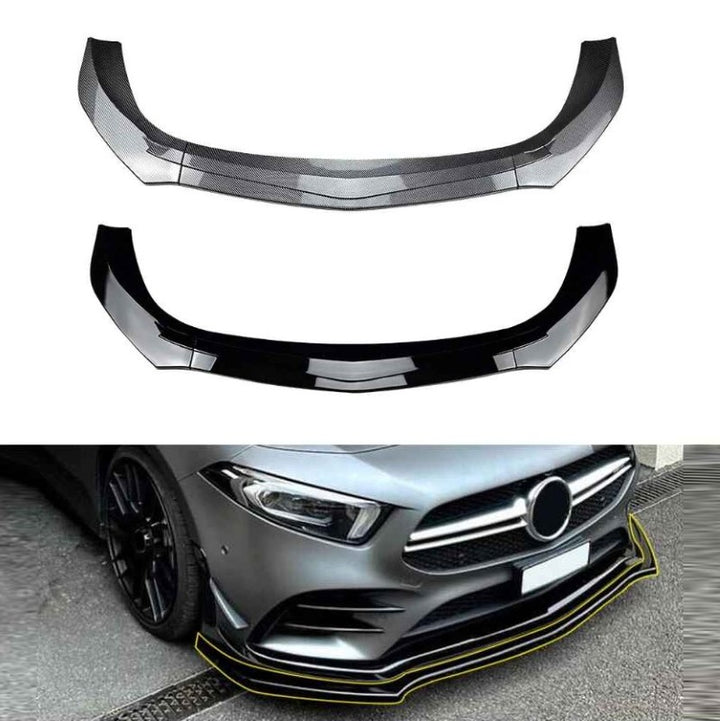 Car Craft Compatible With Mercedes Benz A Class W177 2018-2022 Hatchback Sedan Amg Line Front Bumper Lip Splitter Skirts Zst-446 Gb Glossy Black - CAR CRAFT INDIA
