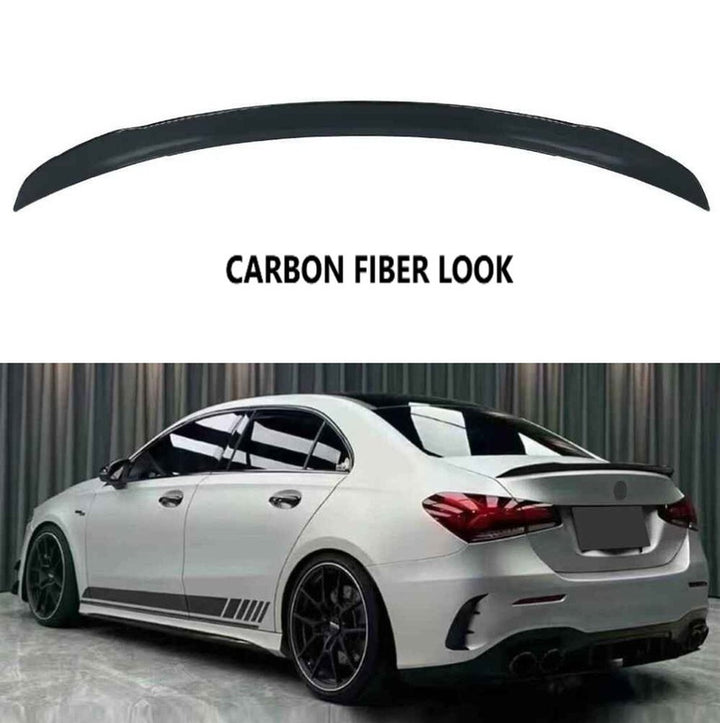 Car Craft Compatible With Mercedes Benz A Class W177 2018-2024 Rear Trunk Wing Boot Lip Skirts Spoiler Amg Style Carbon Fiber Look W177-015/016 Cf