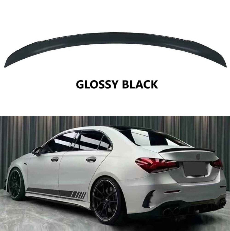 Car Craft Compatible With Mercedes Benz A Class W177 2018-2024 Rear Trunk Wing Boot Lip Skirts Spoiler Amg Style Glossy Black W177-015/016 Gb