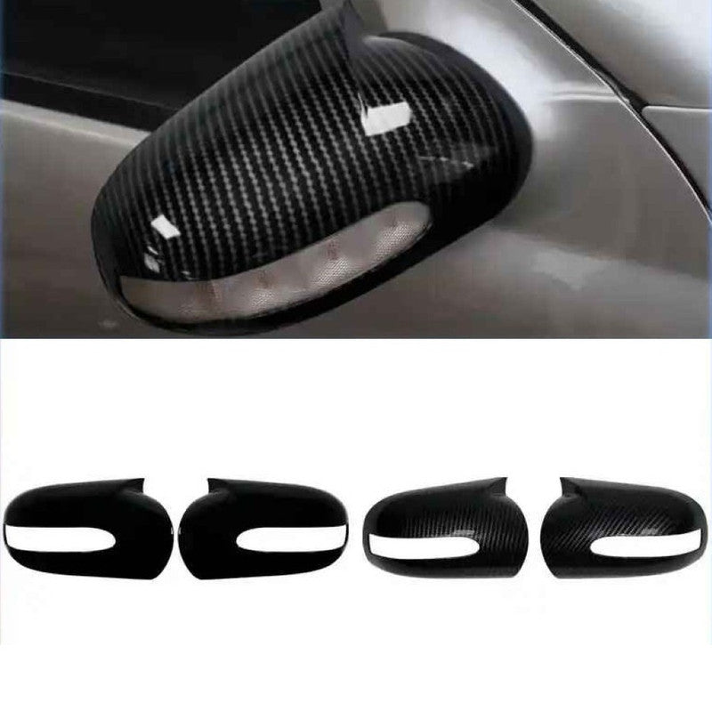 Car Craft Compatible With Mercedes Benz C Class W203 E Class W211 2001-2007 Side Rear View Case Wing Cap Shell Housing Mirror Covers 3m Tape Pasting Style Glossy Black CC-11554