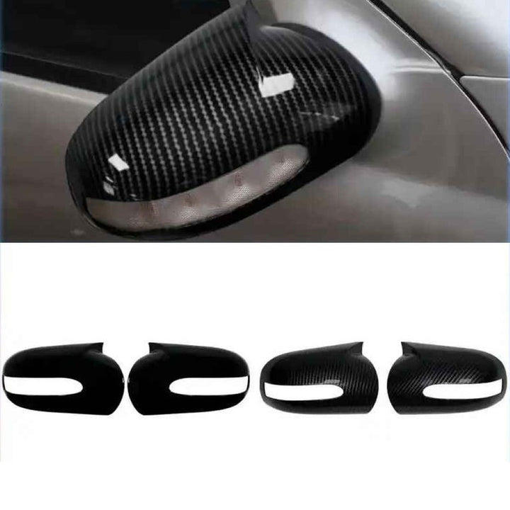 Car Craft Compatible With Mercedes Benz C Class W203 E Class W211 2001-2007 Side Rear View Case Wing Cap Shell Housing Mirror Covers 3m Tape Pasting Style Glossy Black CC-11554