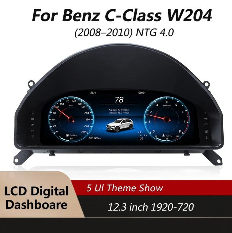 Car Craft Compatible With Mercedes Benz C Class W204 2008-2011 Ntg 4 Lcd Led Digital Speedometers Cluster Meeter Display Screen Instrument Panel Player