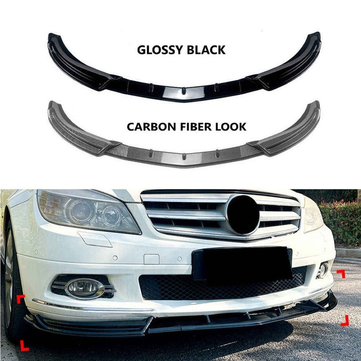 Car Craft Compatible With Mercedes Benz C Class W204 2007-2010 Standard Front Bumper Lip Splitter Skirts Zst-1104 Cf Carbon Fiber Look - CAR CRAFT INDIA