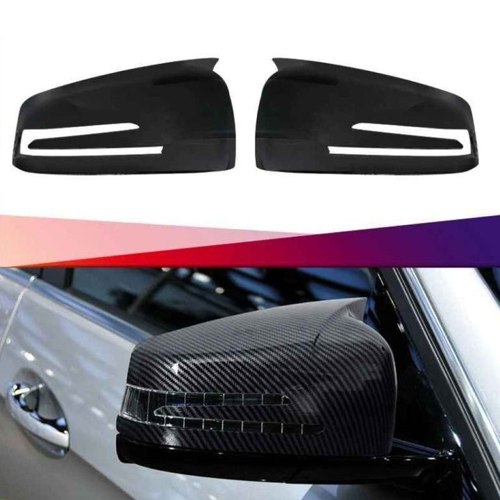 Car Craft Compatible With Mercedes A B C E S Cla Gla Class W176 W246 W204 W212 W221 W117 C117 W156 X156 2010-2018 Rear View Case Wing Cap Shell Housing Mirror Covers 3m Tape Pasting Style Glossy Black