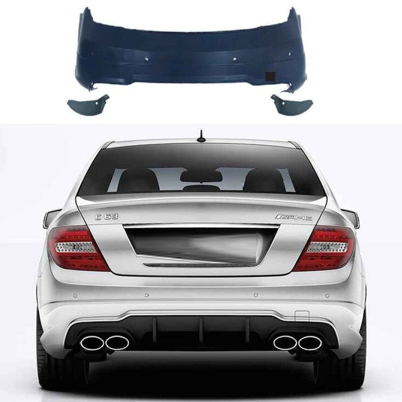 Car Craft Compatible With Mercedes Benz C Class W204 2011-2014 Rear Bumper Upgrade Convert To Amg C63 Amg Bumper Bodykit Gc W204-006
