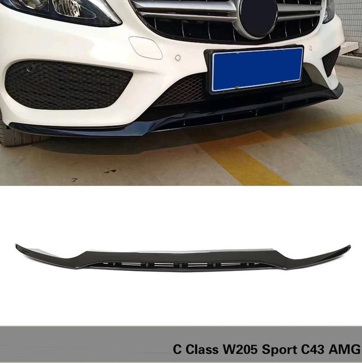 Car Craft Compatible With Mercedes Benz C Class W205 C205 Coupe 2015-2021 Classic Standard Front Bumper Lip Splitter Skirts Glossy Black GC