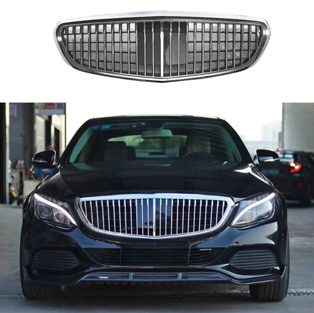 Car Craft Compatible With Mercedes Benz C Class W205 C205 Coupe 2015-2018 Upgrade Front Bumper Amg C63 Show Grill With Camera Hole Maybach Style Gc