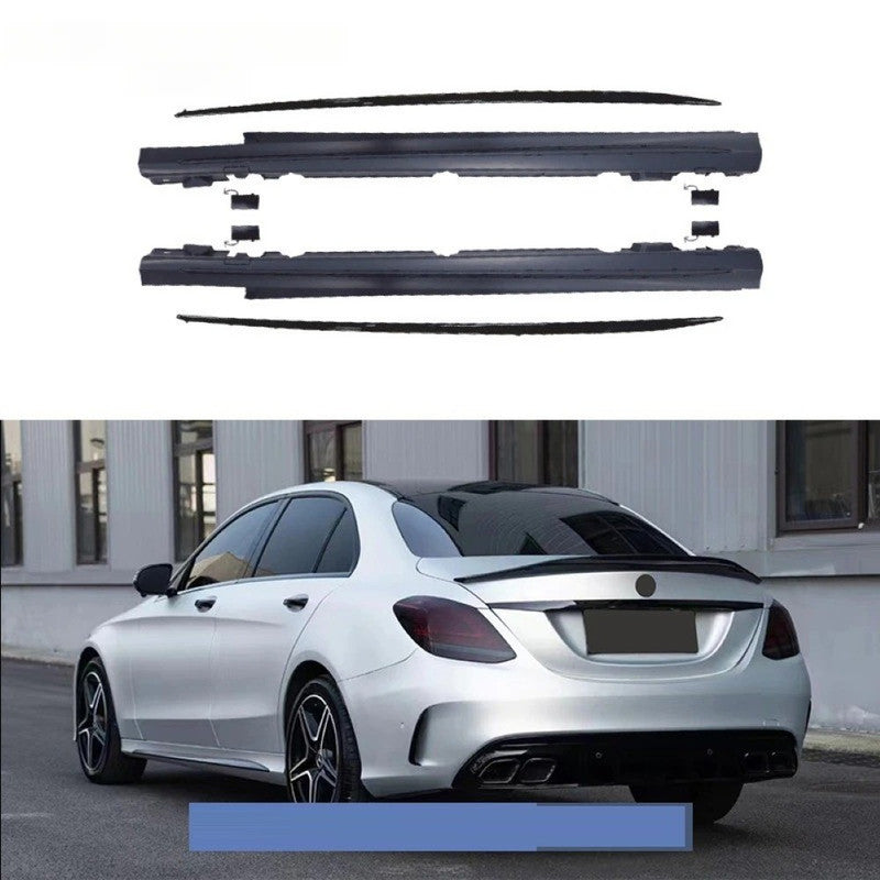 Car Craft Compatible With Mercedes Benz C Class W205 2015-2021 Side Skirt Splitter Running Board Upgrade Convert To Amg Amg C63 Side Skirt Gc W205-018