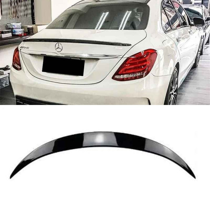 Car Craft Compatible With Mercedes Benz C Class W205 2015-2021 Rear Trunk Wing Boot Lip Skirts Spoiler Amg Style Carbon Fiber Look GC W205-035/036 Cf