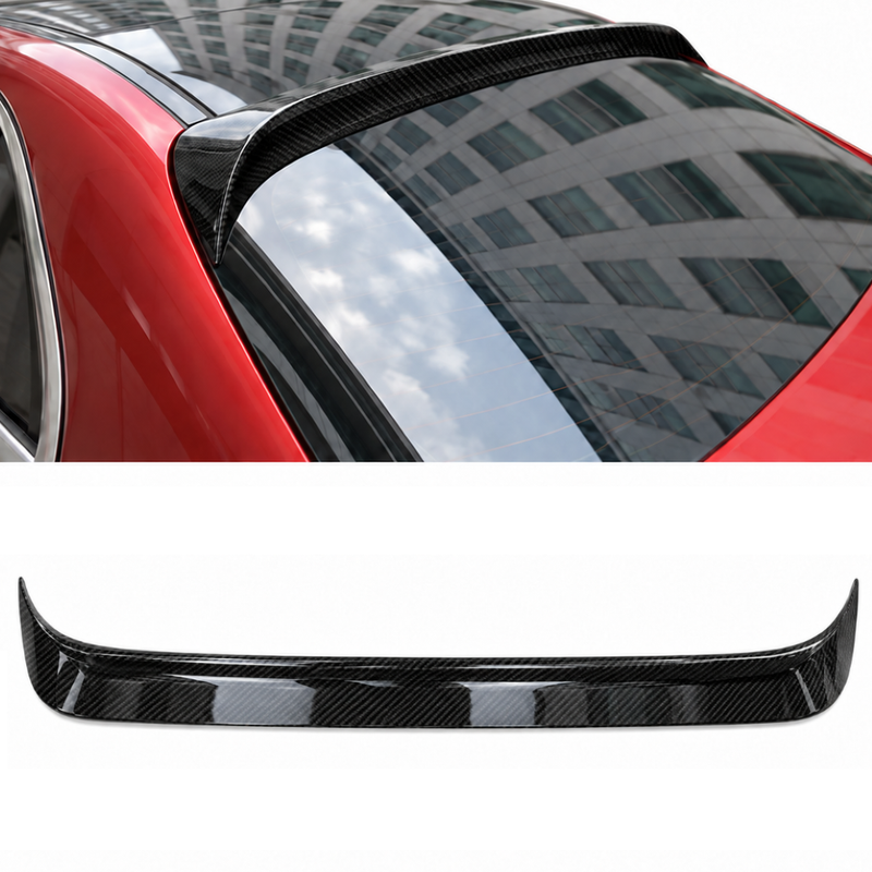 Car Craft Compatible With Mercedes Benz C Class W205 2014-2021 Rear Trunk Wing Boot Lip Wing Roof Spoiler Carbon Black