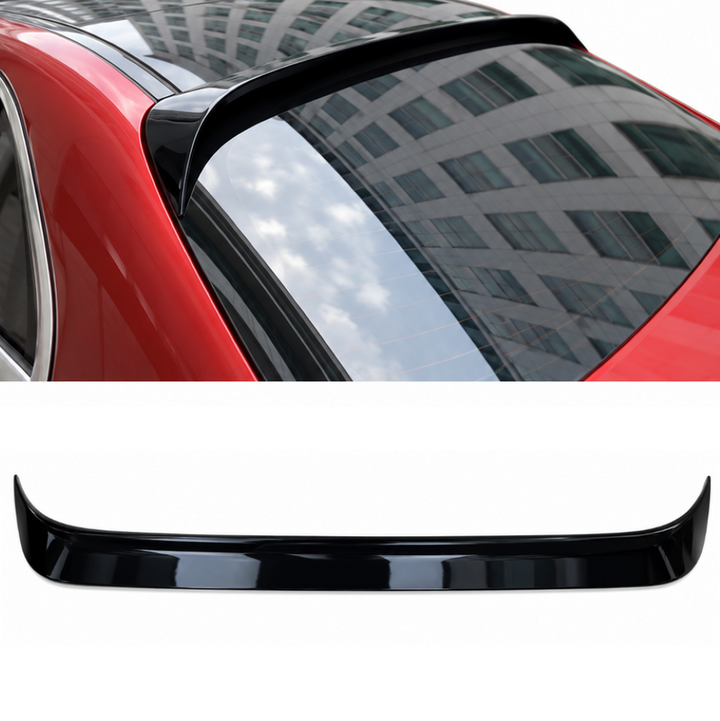 Car Craft Compatible With Mercedes Benz C Class W205 2014-2021 Rear Trunk Wing Boot Lip Wing Roof Spoiler Glossy Black