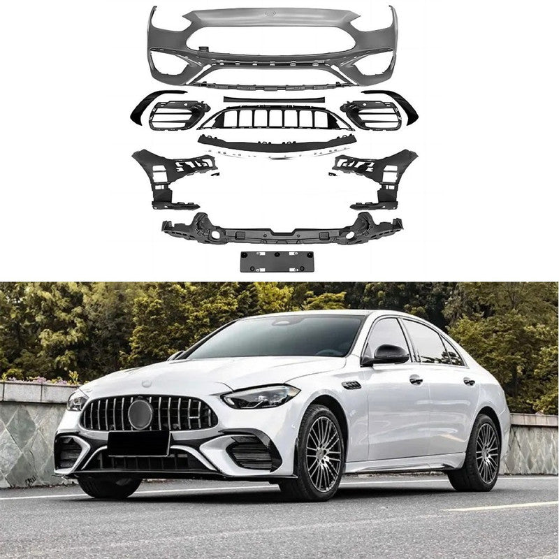 Car Craft Compatible With Mercedes Benz C Class W206 2022-2025 Front Bumper Upgrade Convert To Amg C63 Bumper Bodykit Gc W206-003