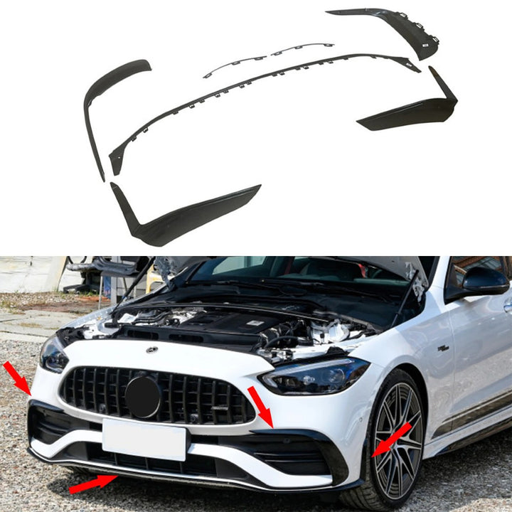 Car Craft Compatible With Mercedes Benz C Class W206 2022-2025 Amg C43 C63 Front Bumper Lip Splitter Skirts Trim Vent W206-015