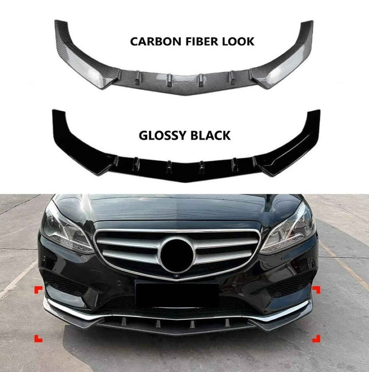 Car Craft Compatible With Mercedes Benz E Class W212 2012-2015 C207 Amg Front Bumper Lip Splitter Skirts Zst-1098 Cf Carbon Fiber Look - CAR CRAFT INDIA