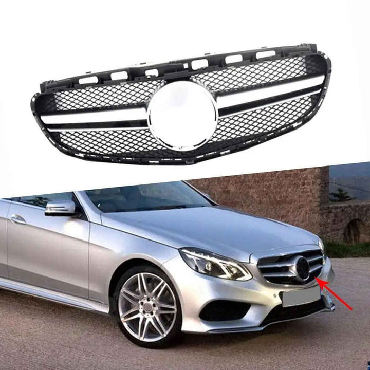 Car Craft Compatible With Mercedes Benz E Class W212 Lci 2014-2016 Upgrade Front Bumper Amg Show Grill Silver Gc W212-003 CC-9704 - CAR CRAFT INDIA