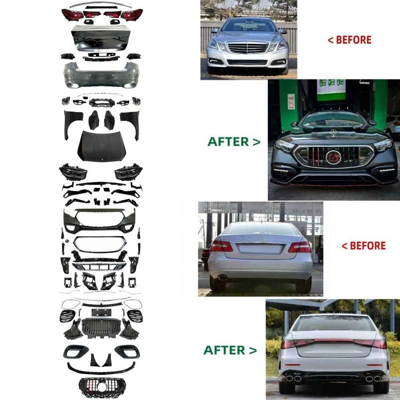 Car Craft Compatible With Mercedes Benz E Class W212 2009-2016 To W214 Lci 2024+ Amg Sports Brabus Bbs Upgrade Facelift Conversion Convert Bodykit Bumper Hood Headlight Taillight B4 - CAR CRAFT INDIA