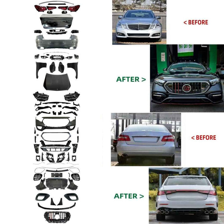 Car Craft Compatible With Mercedes Benz E Class W212 2009-2016 To W214 Lci 2024+ Amg Sports Brabus Bbs Upgrade Facelift Conversion Convert Bodykit Bumper Hood Headlight Taillight B4 - CAR CRAFT INDIA